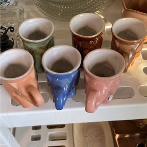 Frankoma 6 GOP mugs and 1 Donkey - yellow.   7 total mugs.  See photos.